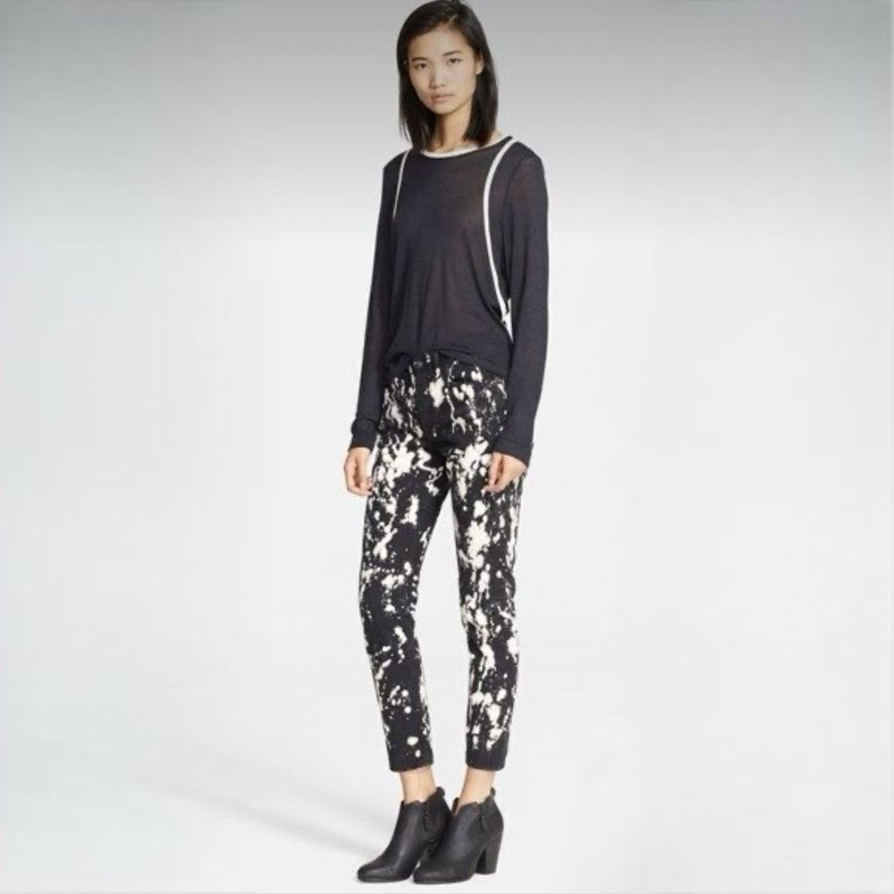 Rag & Bone Women’s Animal Black Acid Mum Jeans Style W2700M999 NWT Size 26
